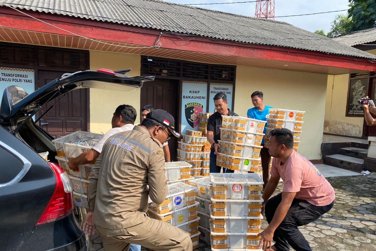 Penyelundupan 2.509 ekor burung digagalkan Polres Lampung Selatan