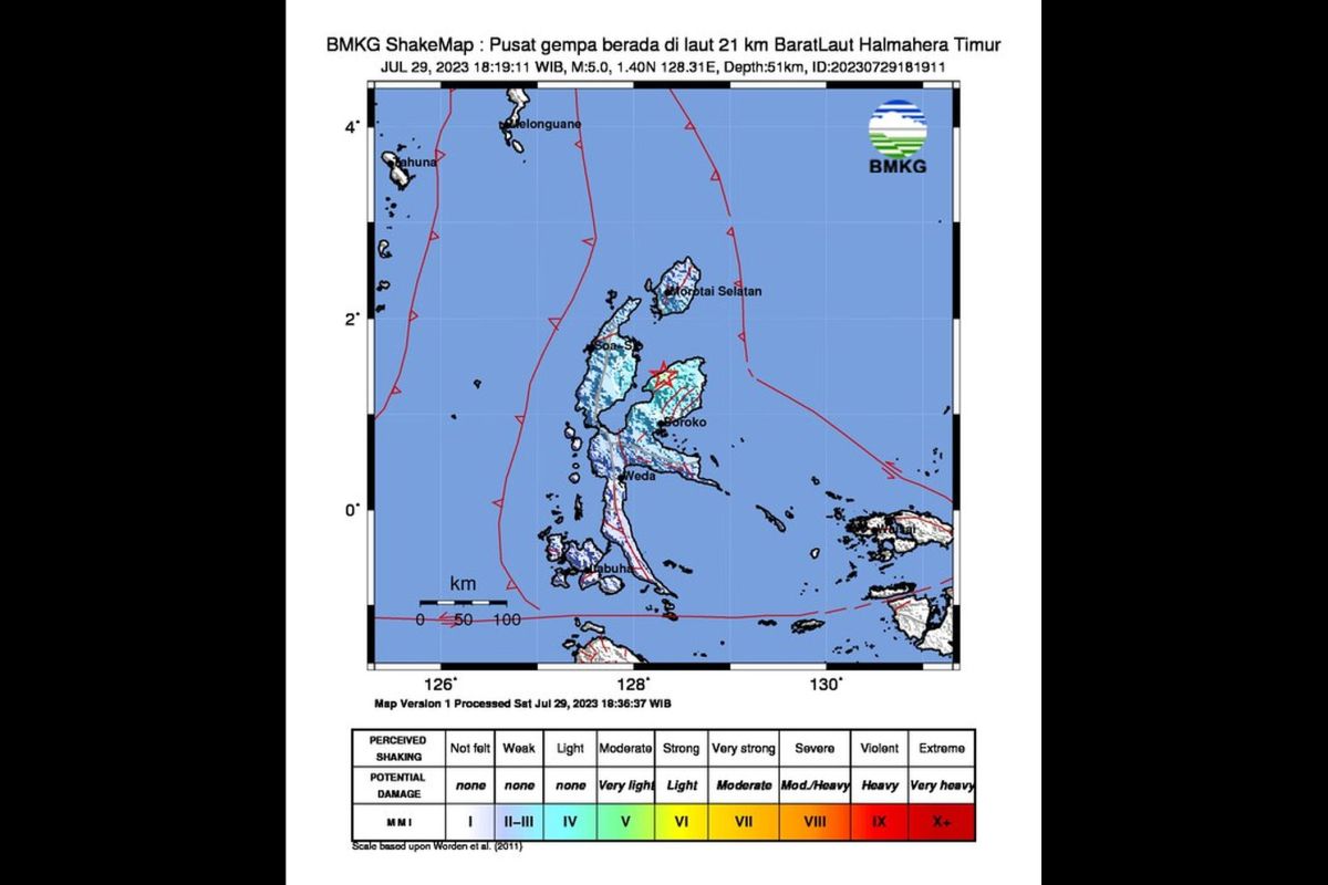 BMKG : Gempa magnitudo 5,1 guncang Maluku Utara, tidak berpotensi tsunami