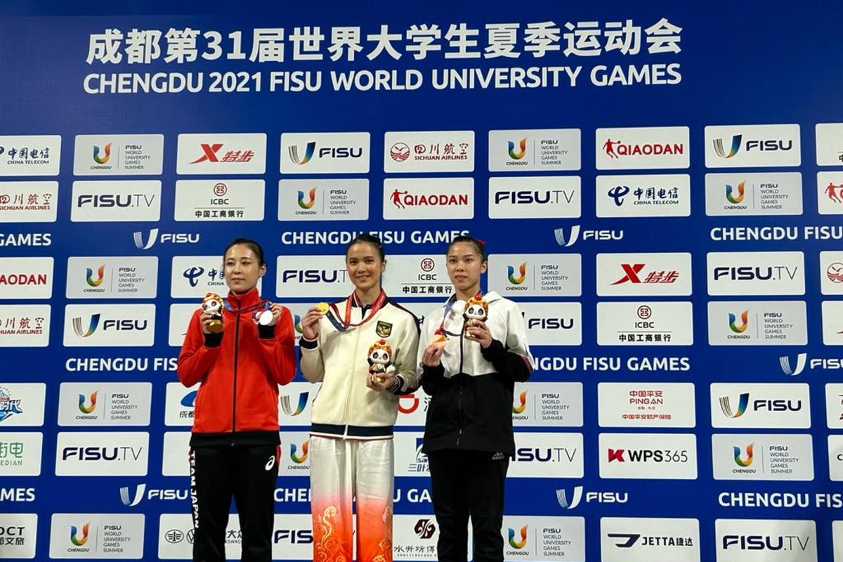 Atlet wushu Nandhira sabet emas di FISU World University Games