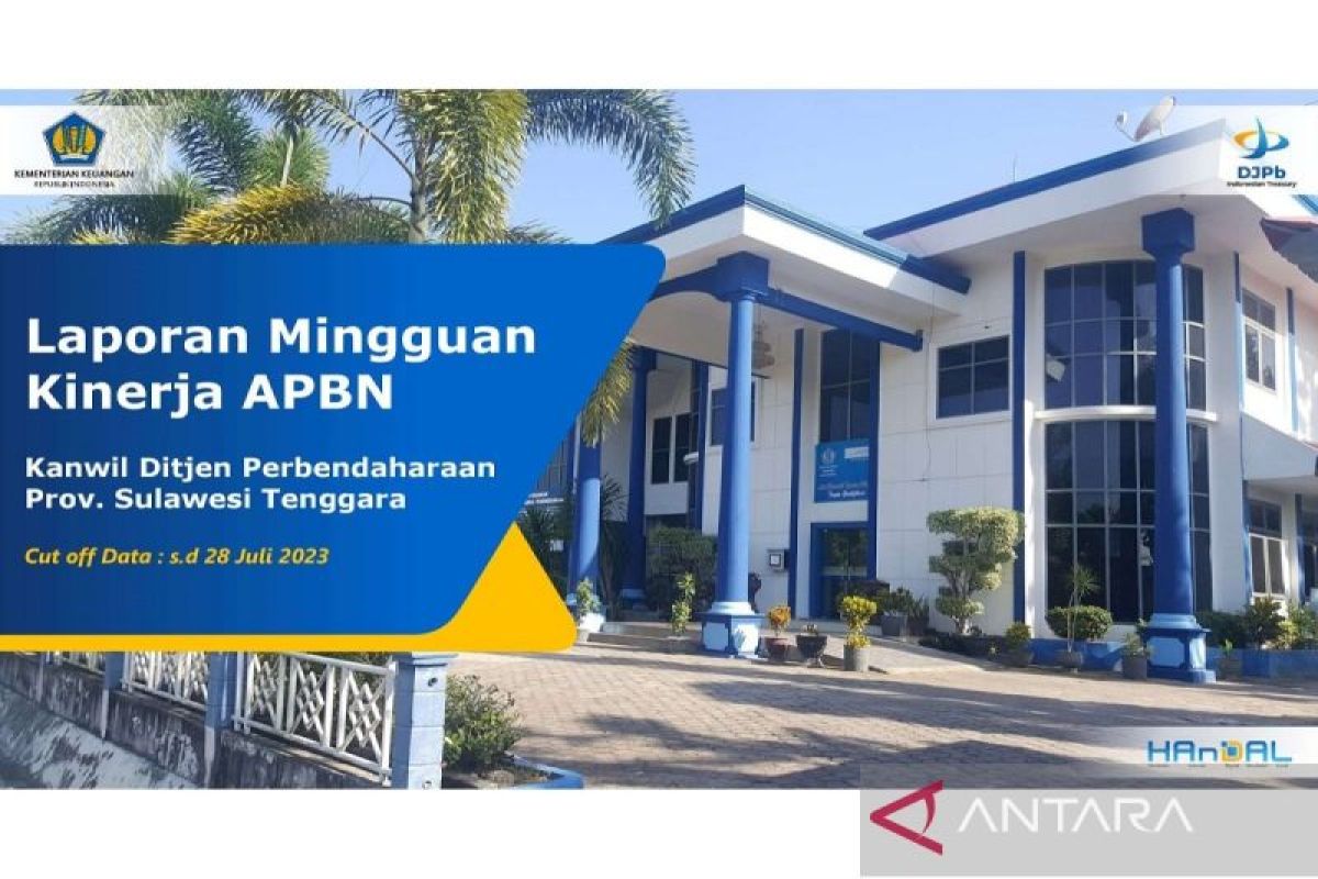 Realisasi APBN Sulawesi Tenggara posisi Juli 2023 capai Rp12,74 triliun