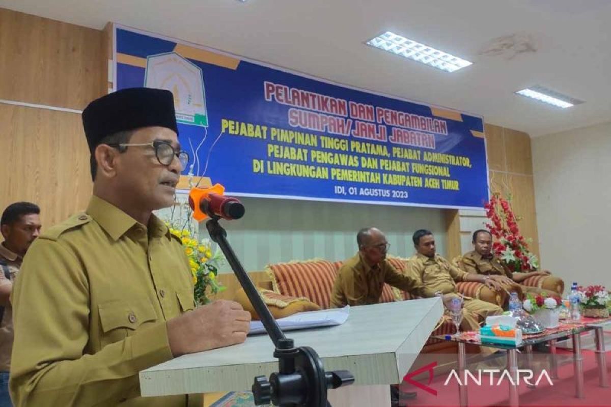 103 pejabat di Aceh Timur dilantik. Ini kata Pj Bupati Aceh Timur