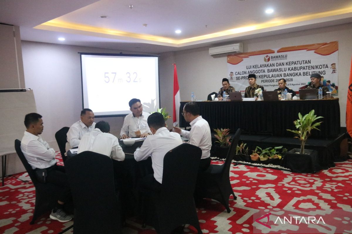 Bawaslu Bangka Belitung uji kelayakan 42 calon anggota Bawaslu kabupaten/kota