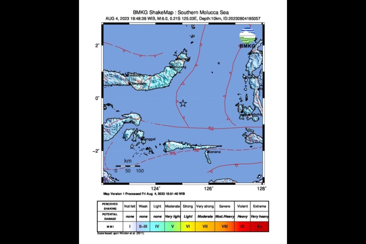 Gempa M6 di wilayah Teluk Tomini akibat deformasi Lempeng Laut Maluku