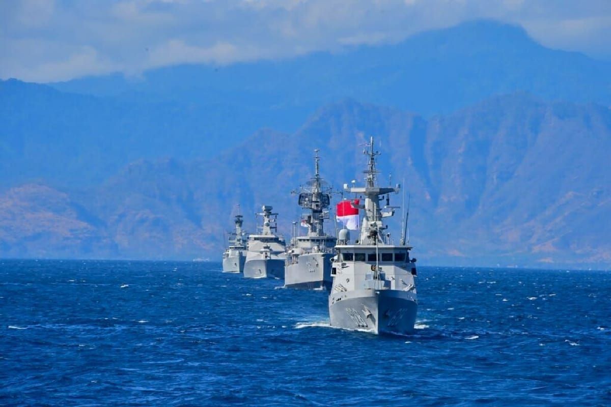 Sejumlah kapal perang produk PT PAL Indonesia andil dalam Latihan Gabungan TNI