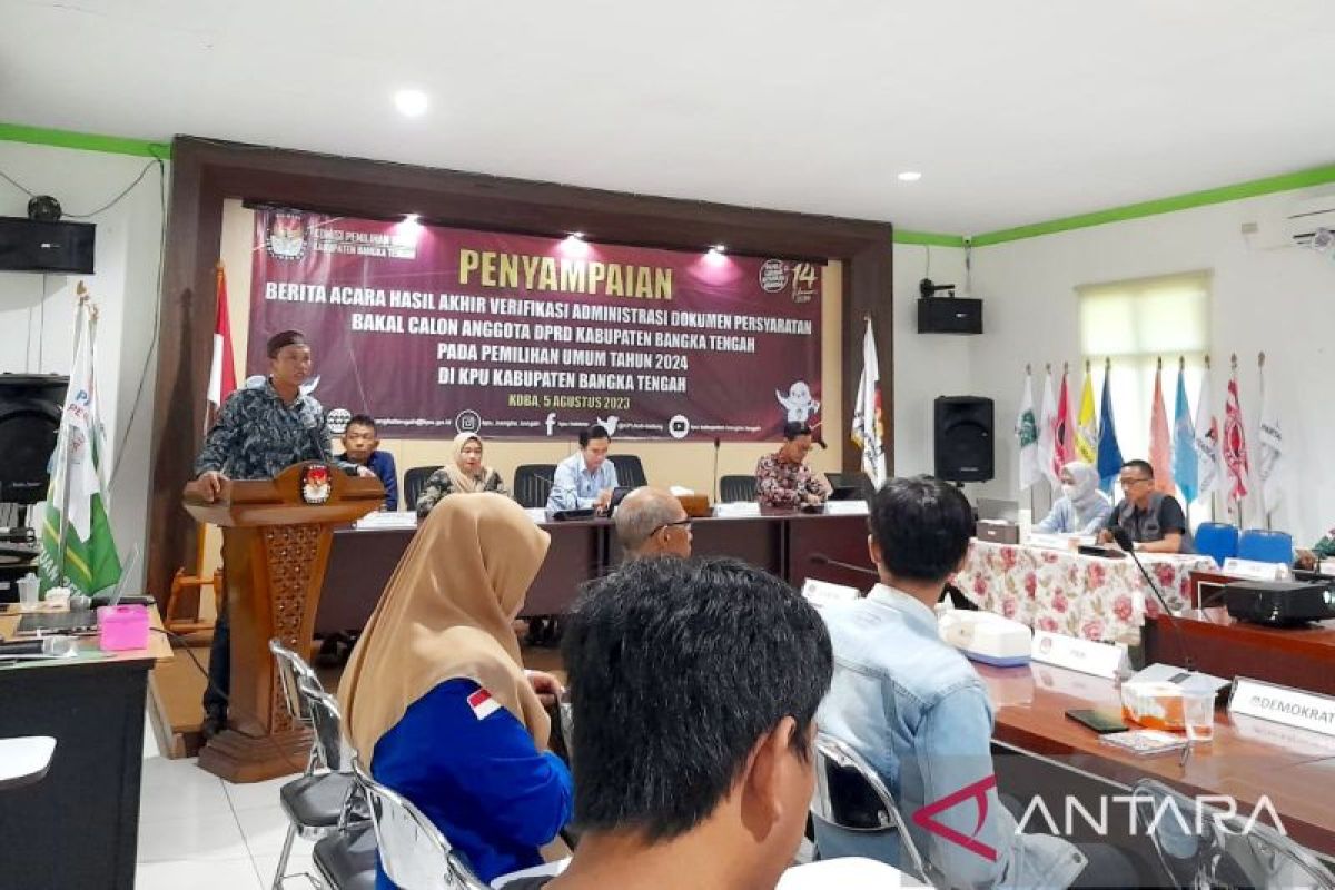 KPU Bangka Tengah tetapkan 265 bacaleg sudah penuhi syarat