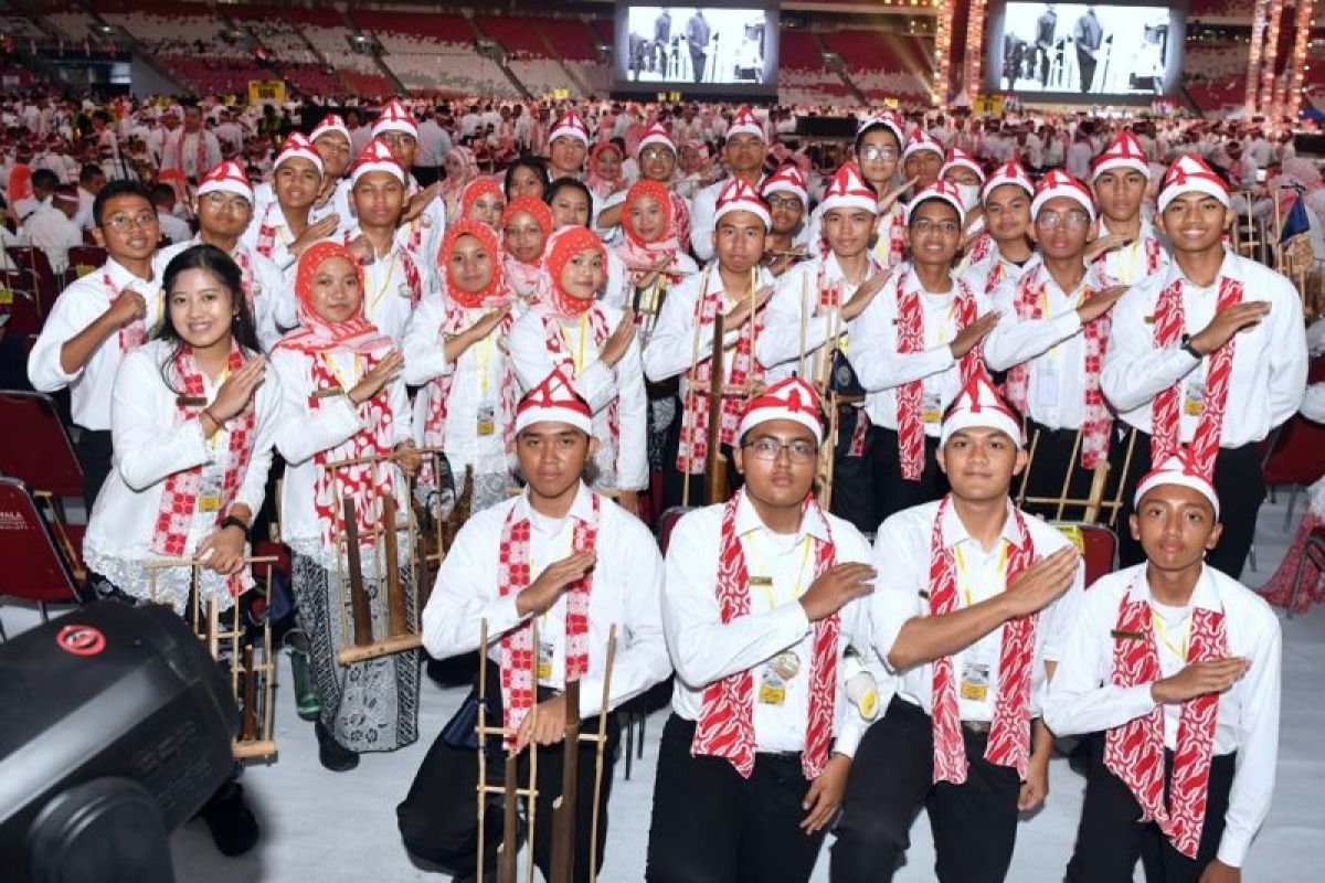 SMA Pradita Dirgantara Boyolali ikut partisipasi pecahkan rekor dunia angklung