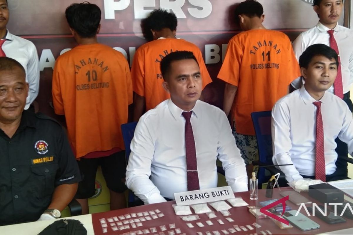 Polres Belitung gagalkan peredaran ratusan paket sabu