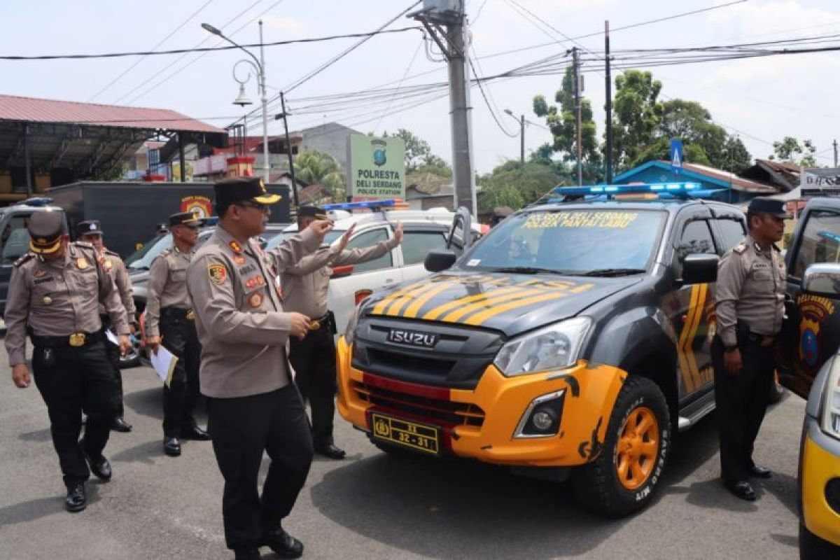 Cek kendaraan dinas jelang pemilu, Wakapolresta Deliserdang: Tingkatkan kewaspadaan