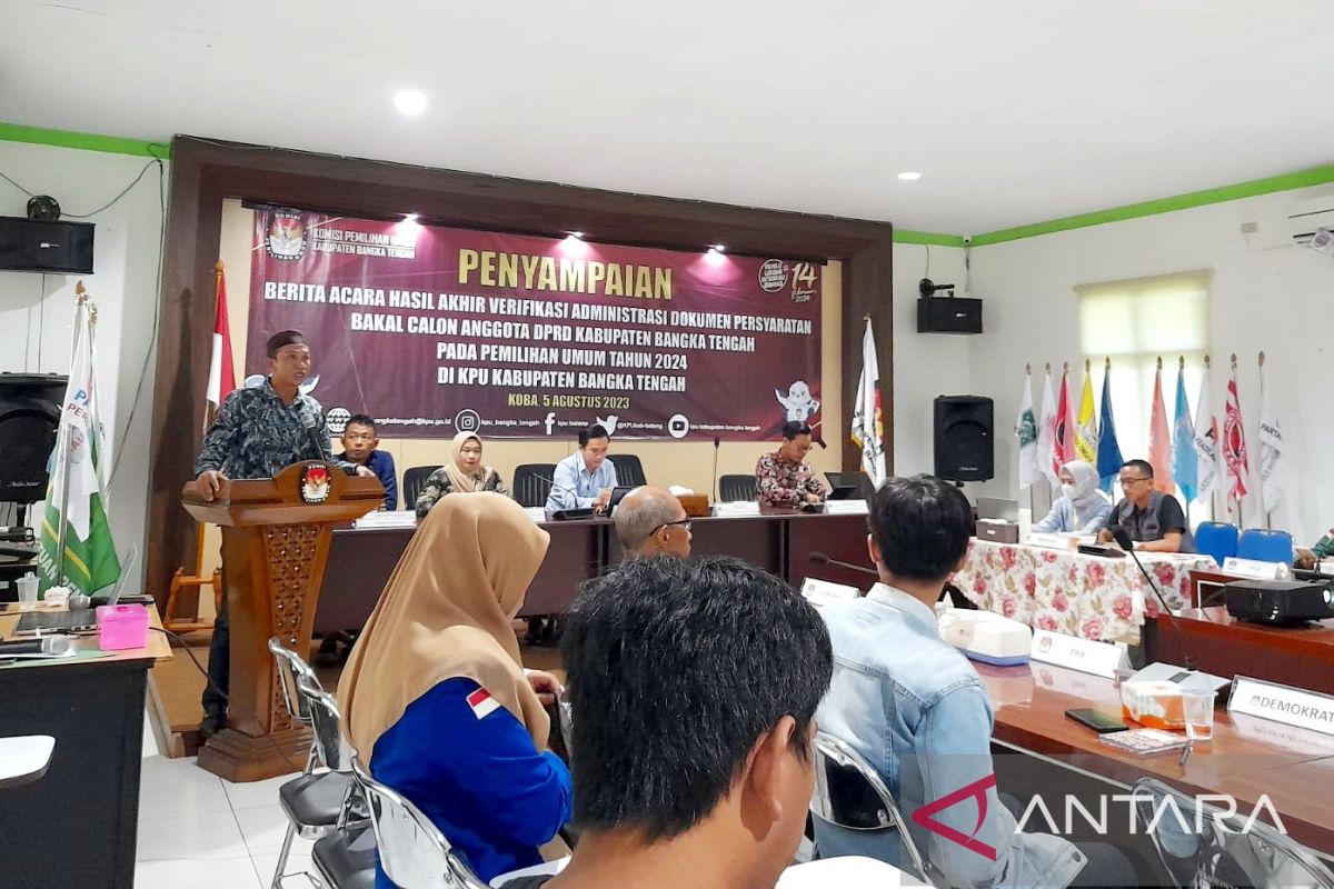 KPU Bangka Tengah ingatkan bacaleg teliti periksa dokumen administrasi