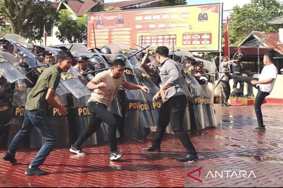 Polres Aceh Barat gelar pelatihan pengendalian massa jelang Pemilu