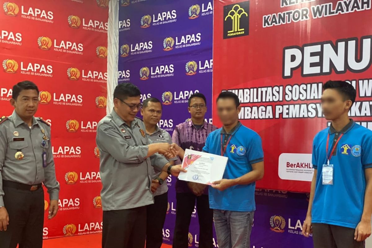 Ratusan WBP Lapas Banjarbaru selesai ikuti program rehabilitasi sosial