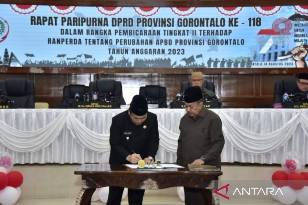 Perubahan APBD 2023 Pemprov Gorontalo resmi ditetapkan