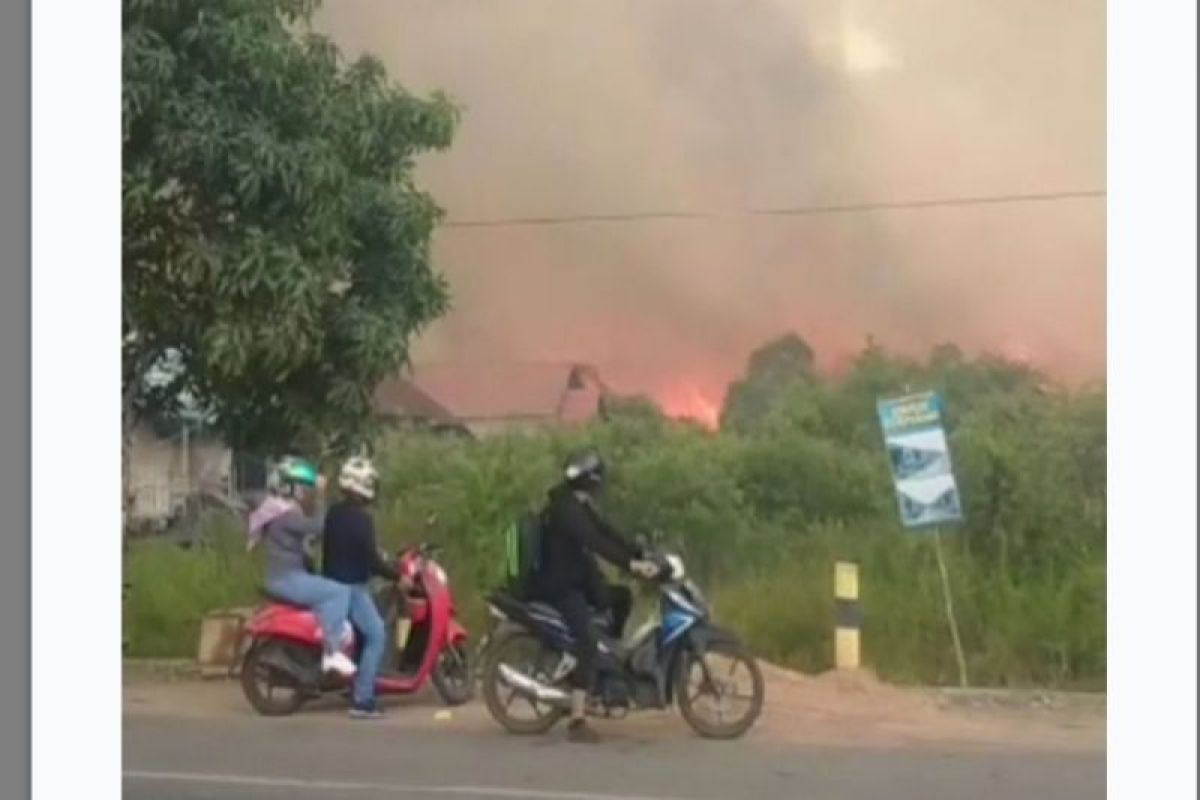 Angin kencang, kebakaran hutan dan lahan di Banjarbaru Kalsel meluas