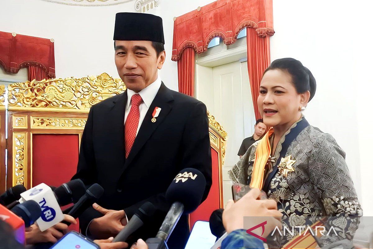 Jokowi berbincang dengan Ketua Umum Hanura di Istana