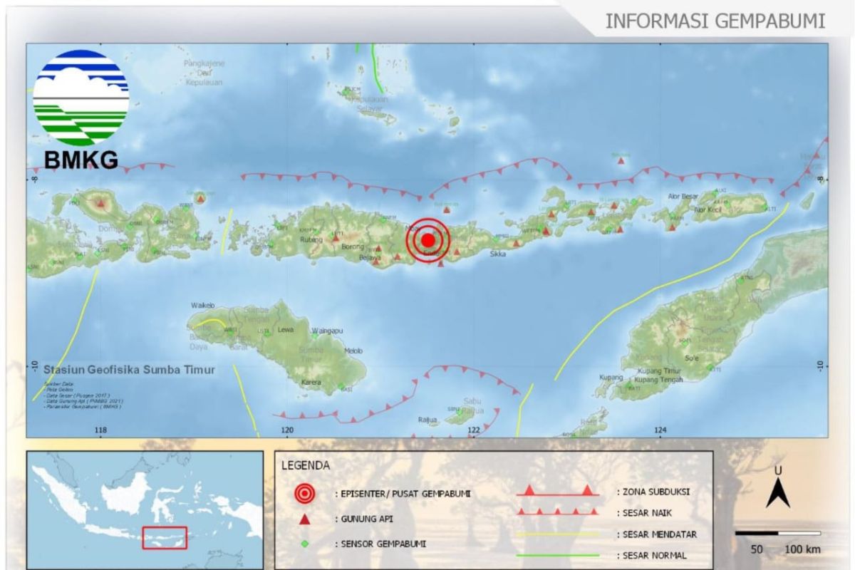 Flash - Gempa magnitudo 5.8 guncang Timur Laut Mbay