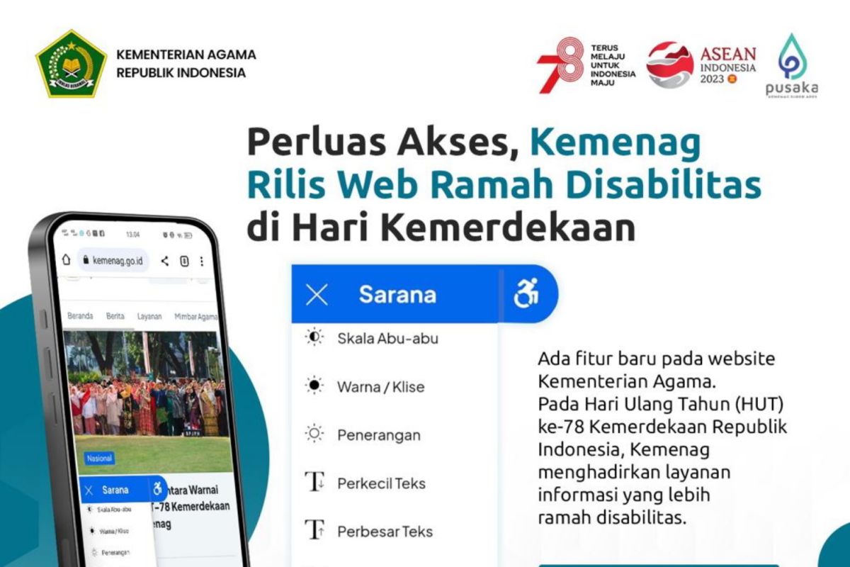Kemenag rilis web ramah disabilitas di HUT Ke-78 Kemerdekaan RI