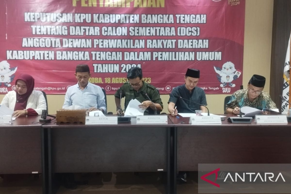 KPU Bangka Tengah tetapkan DCS DPRD Pemilu 2024