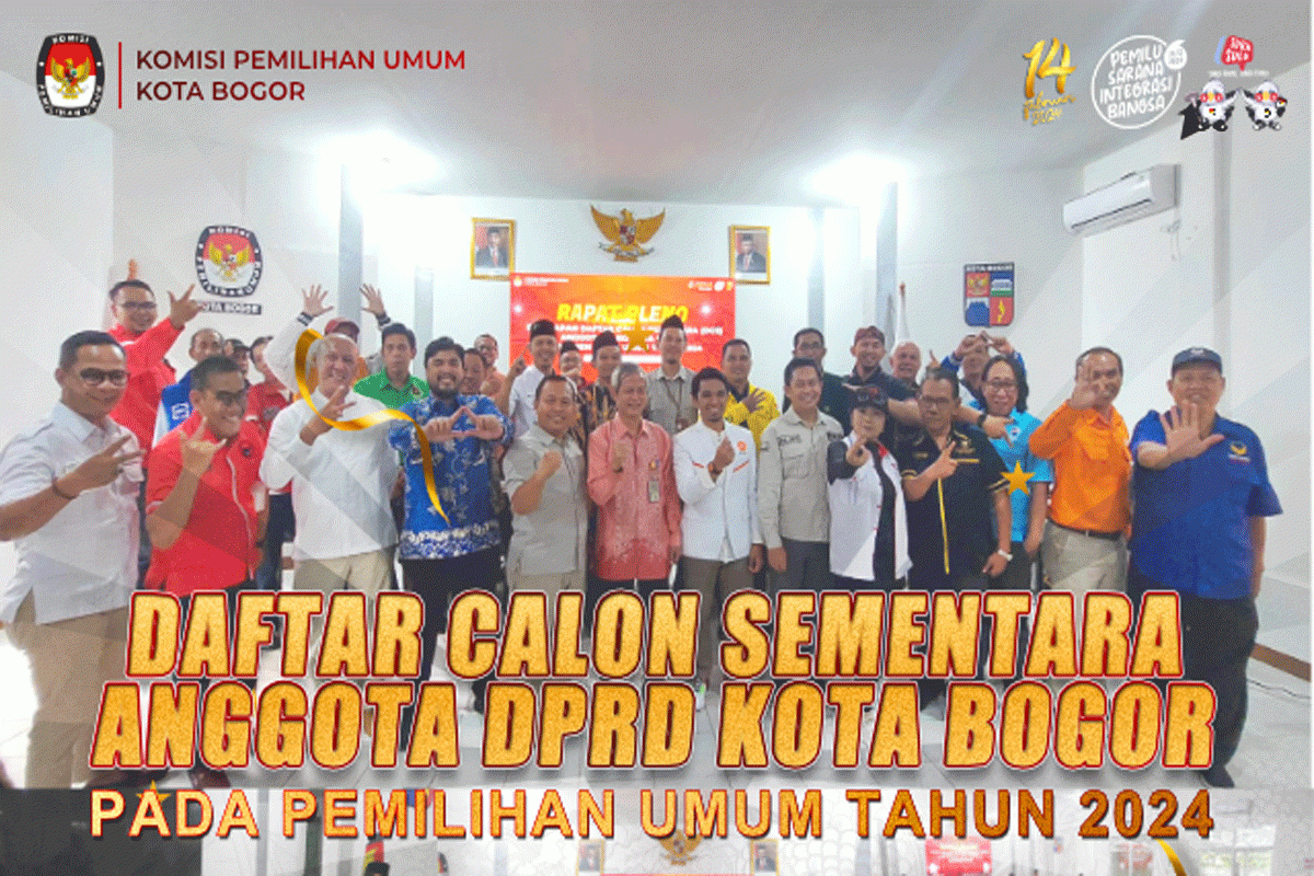 Pengumuman DCS anggota DPRD Kota Bogor pada pemilu 2024, berikut daftarnya