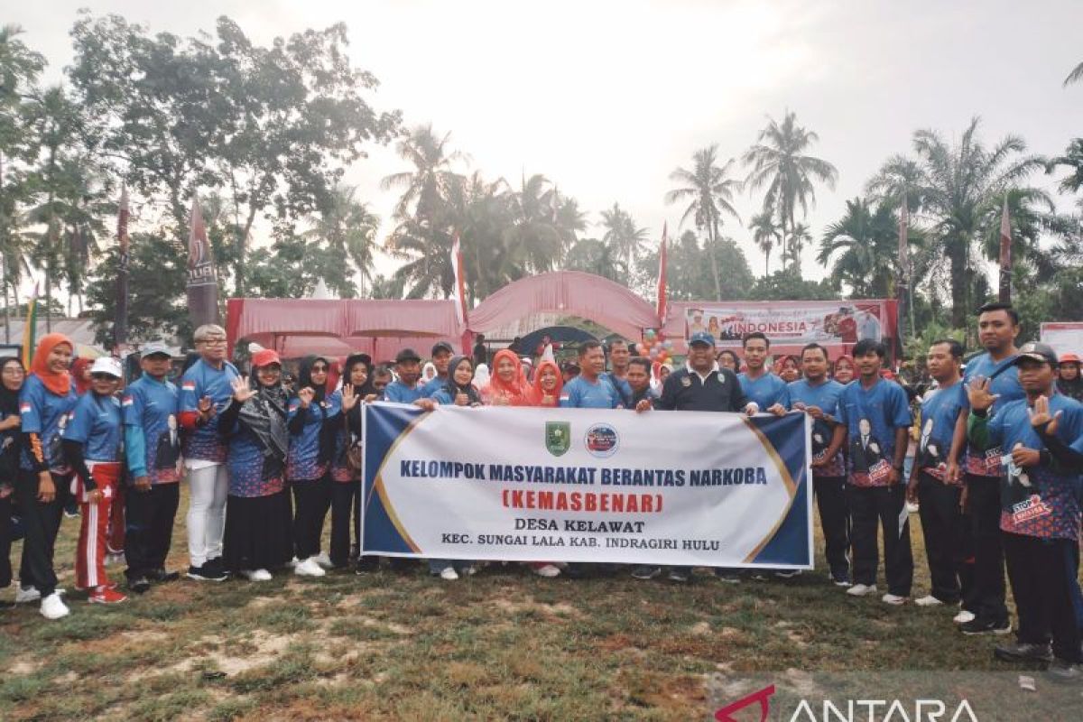 Ribuan masyarakat padati Desa Kelawat bertekad jauhi narkoba