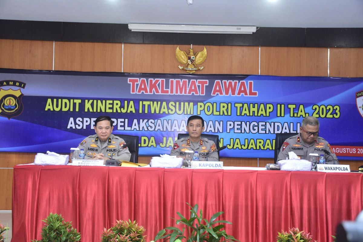 Kapolda Jambi buka taklimat awal audit kinerja Itwasum Polri