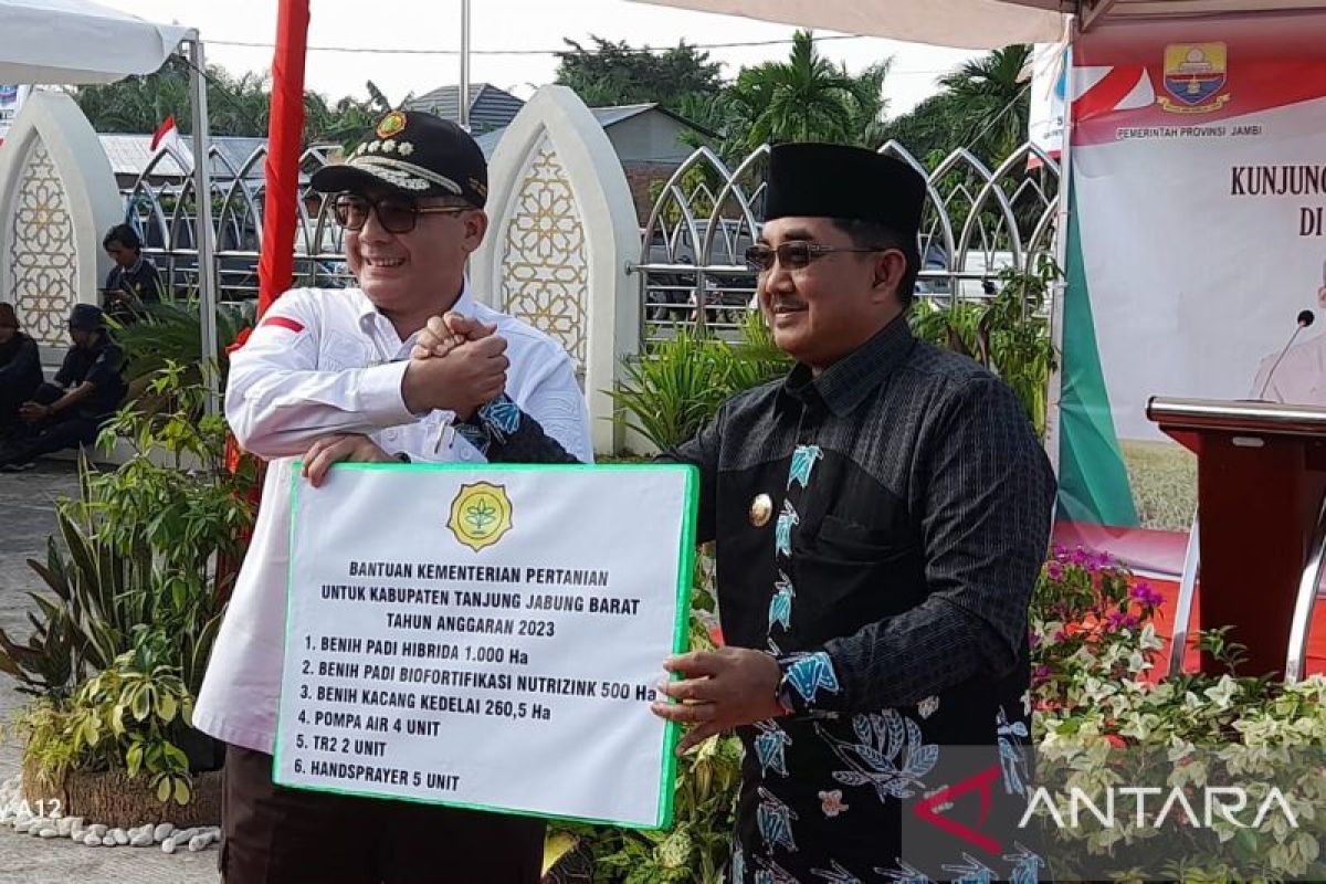 Wamentan serahkan bantuan bibit dan peralatan untuk petani Tanjabbar