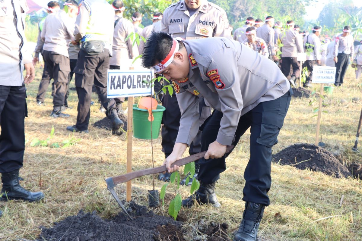 Kapolres Banjarbaru tanam pohon Mahoni di program Polri lestarikan negeri