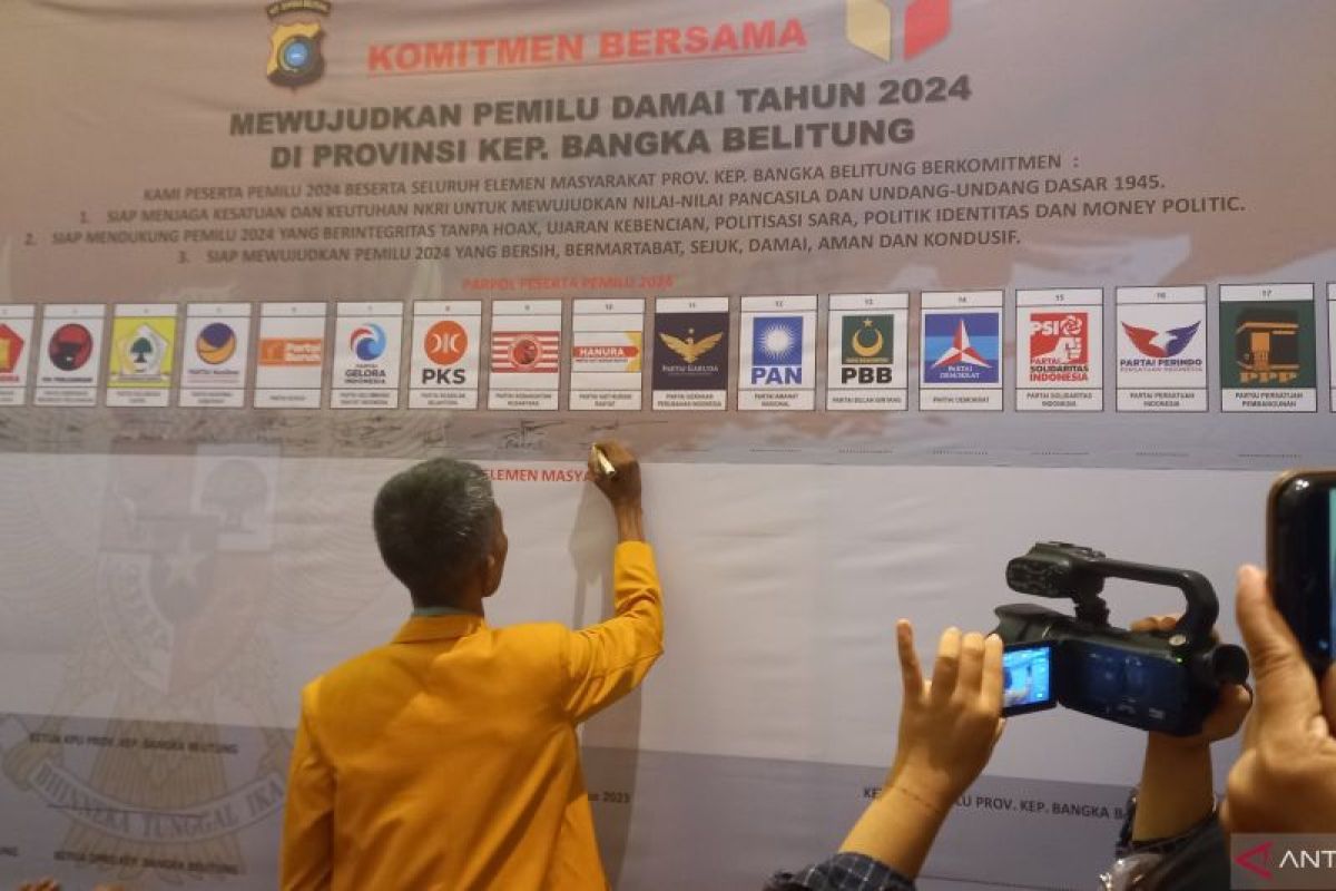 Bangka Belitung deklarasikan Pemilu 2024 Damai jaga kondusifitas