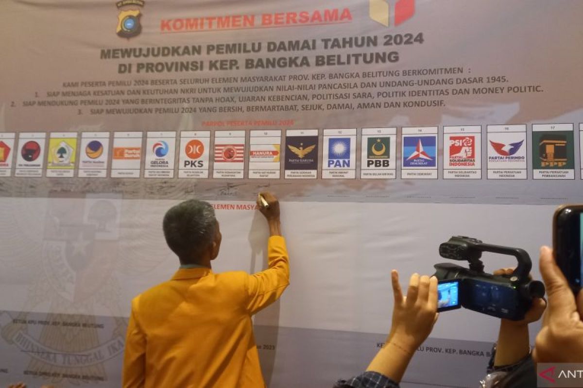 Bangka Belitung deklarasikan Pemilu 2024 Damai jaga kondusivitas