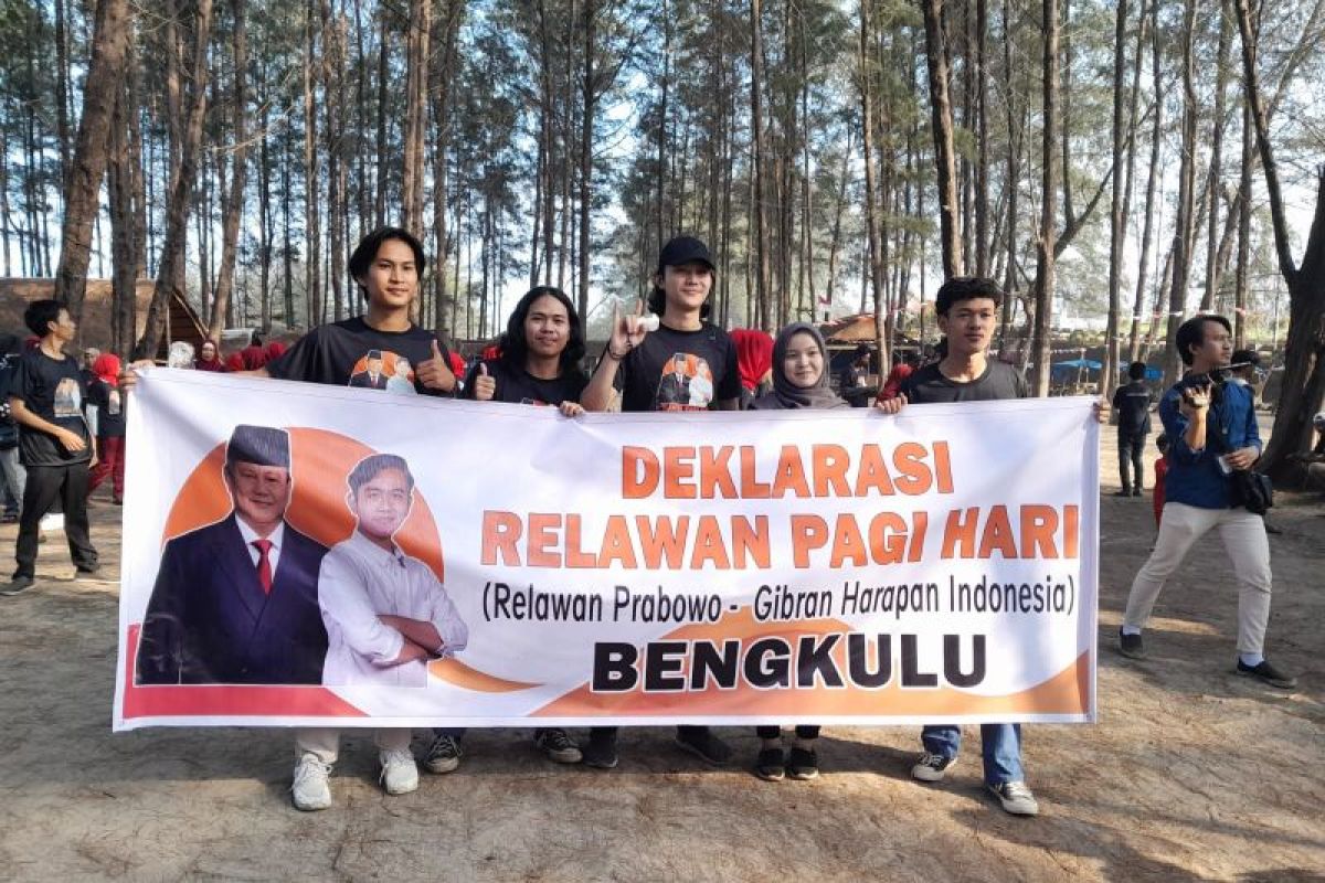 Sekelompok anak muda Bengkulu deklarasikan Relawan Prabowo-Gibran