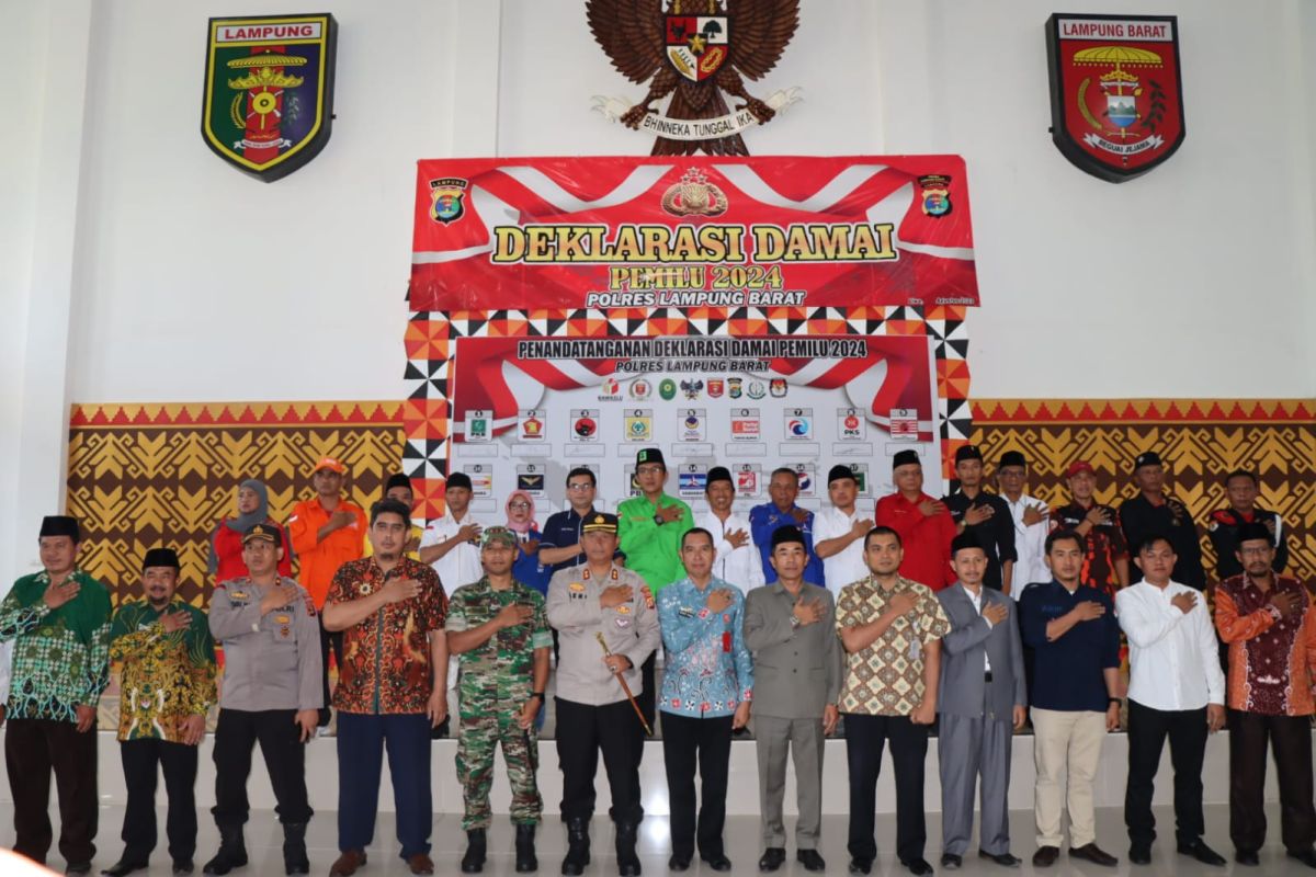 Pemkab dan Polres Lampung Barat gelar Deklarasi Damai Pemilu 2024