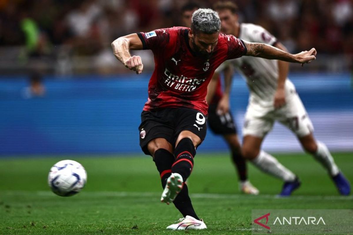 Dua penalti Giroud warnai kemenangan 4-1 Milan atas Torino