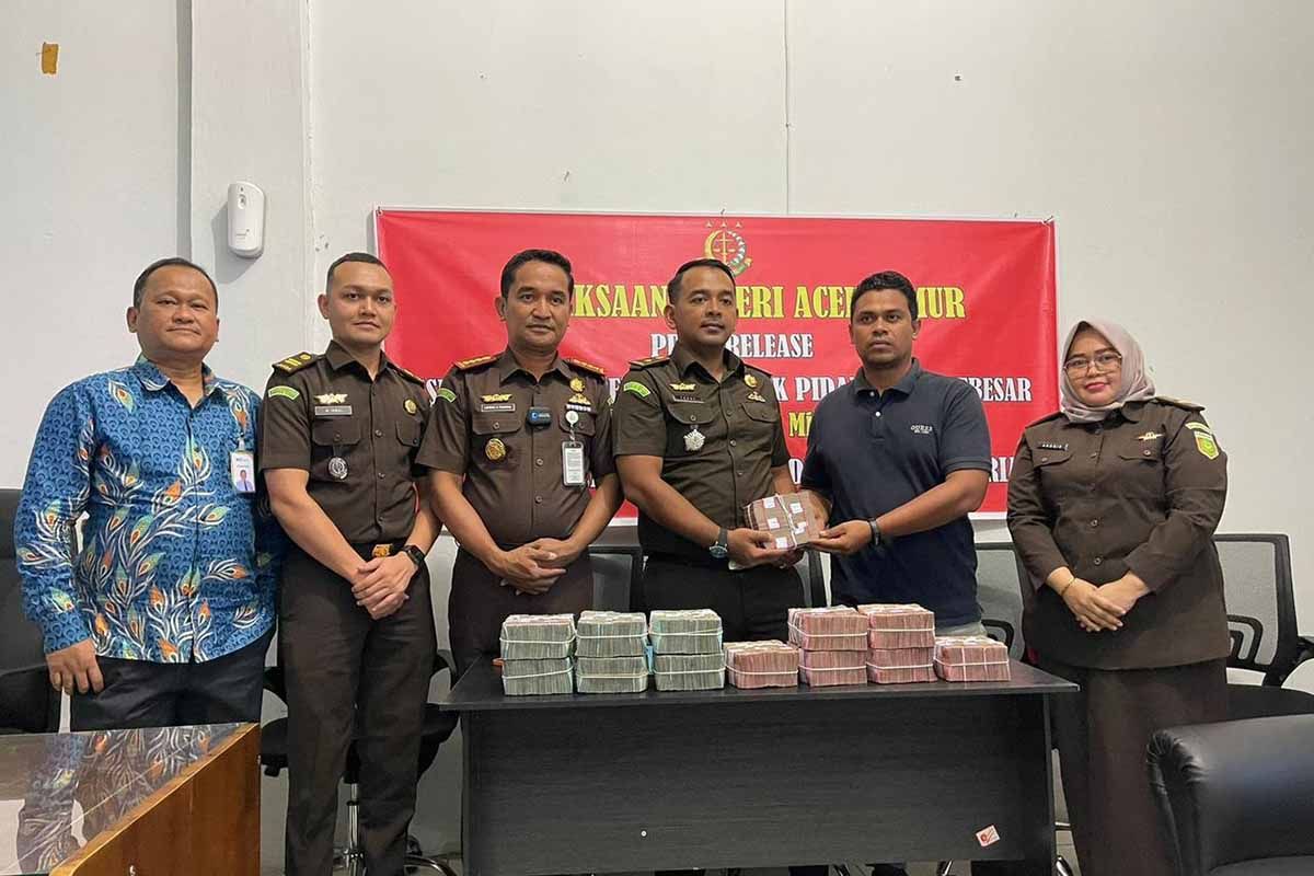 Kejari Aceh Timur terima pembayaran denda kasus narkoba Rp1 miliar