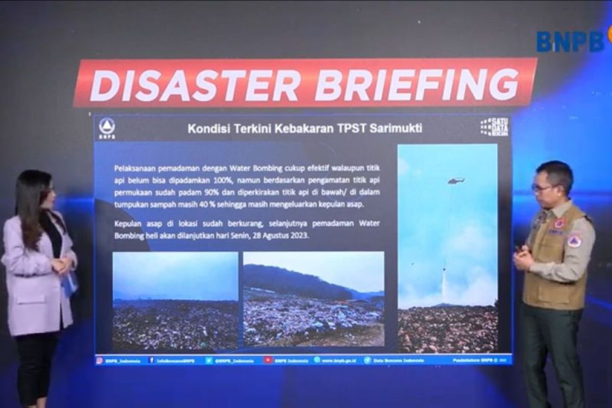 BNPB: 90 persen api permukaan TPST Sarimukti telah padam