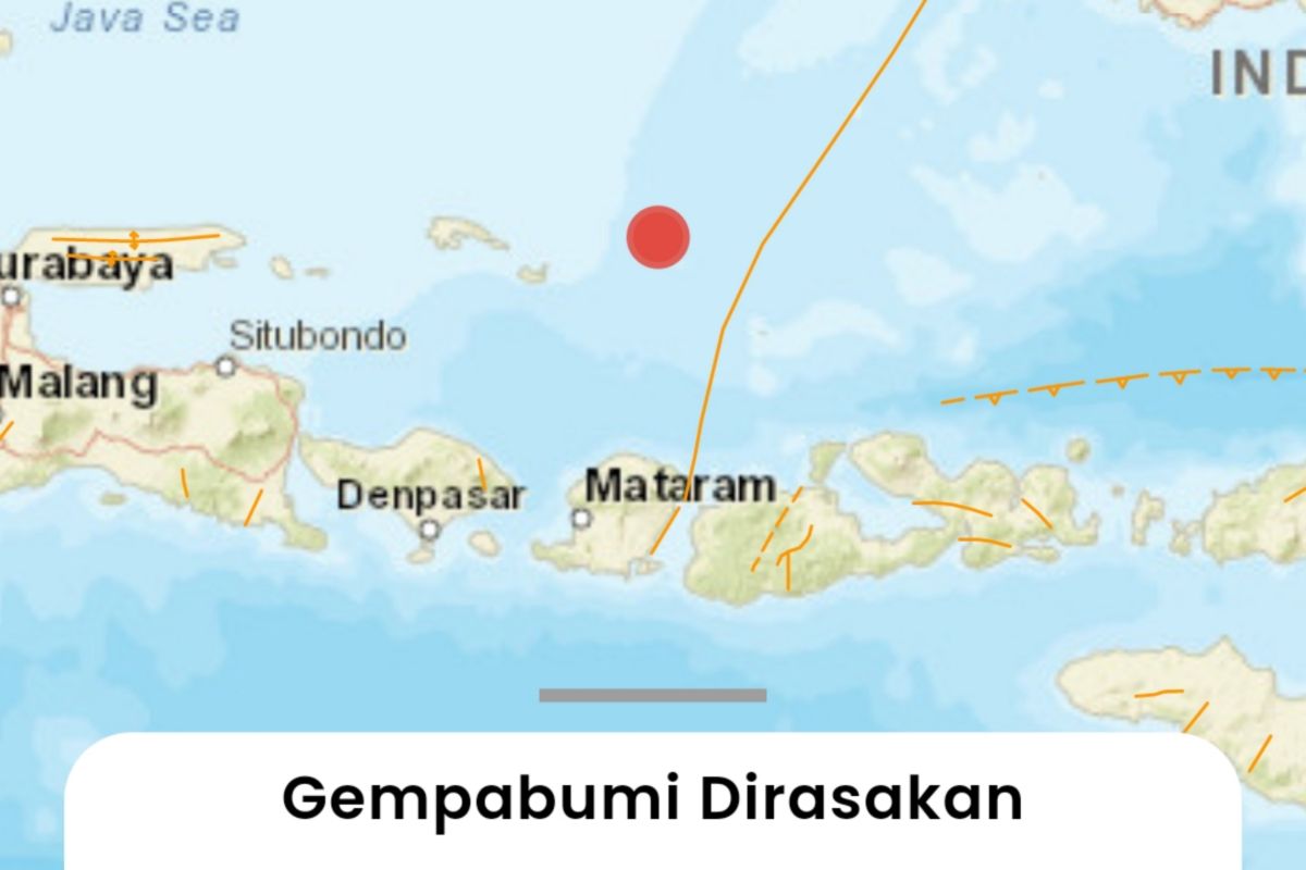 Gempa Magnitudo 7,4 di Laut Jawa dirasakan di Lombok