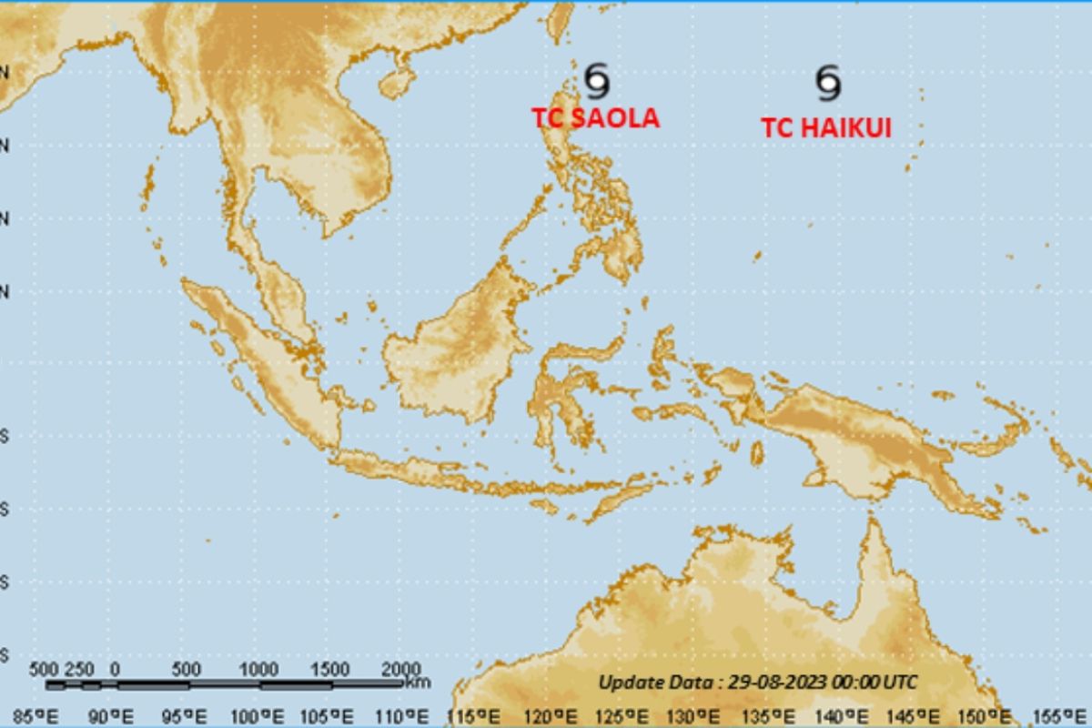 BMKG laporkan siklon tropis Saola dan Haikui jauhi wilayah Indonesia