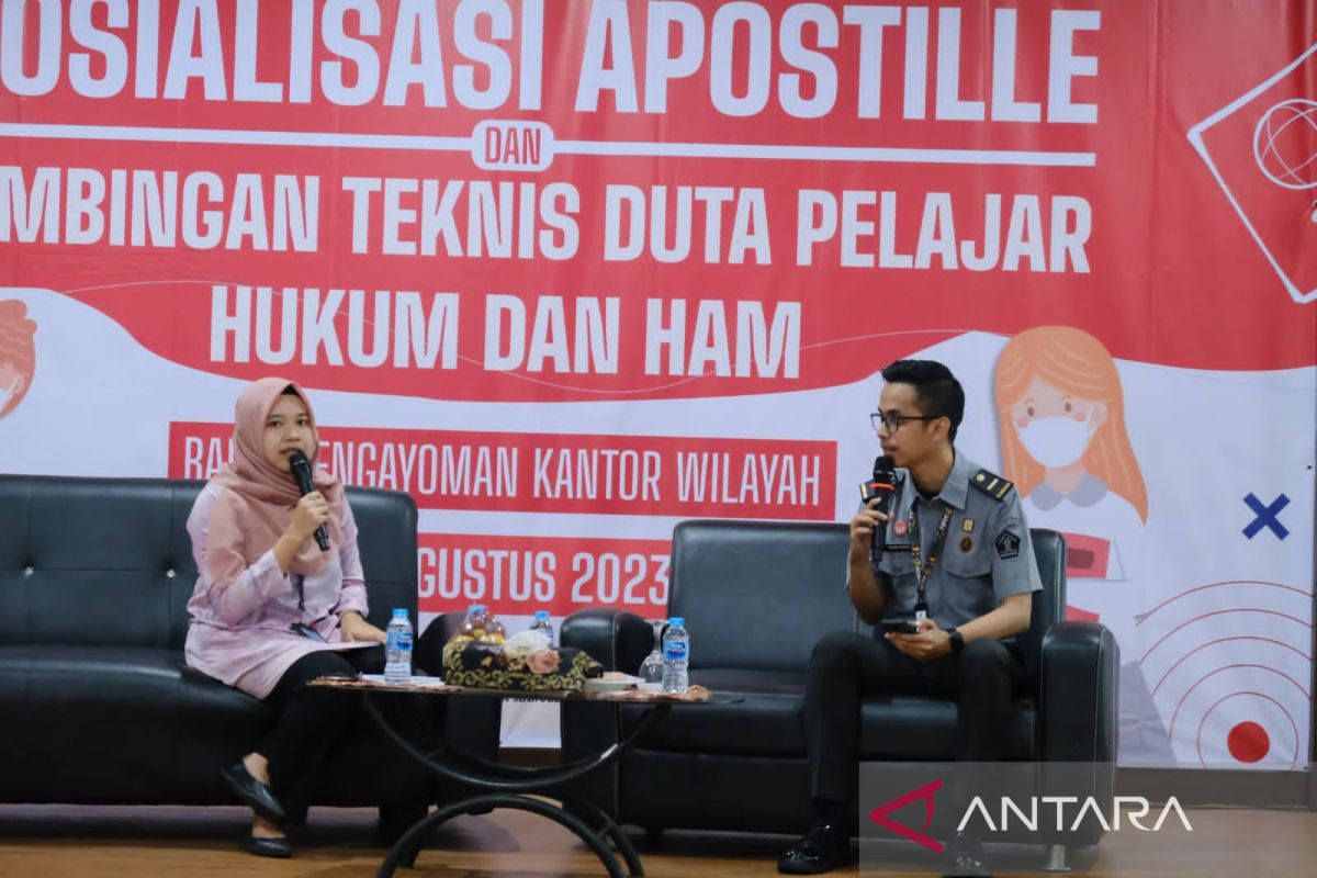 Cetak Agen Cerdas Hukum dan HAM, Kemenkumham Babel Gelar Sosialisasi Apostille dan Bimtek Duta Pelajar