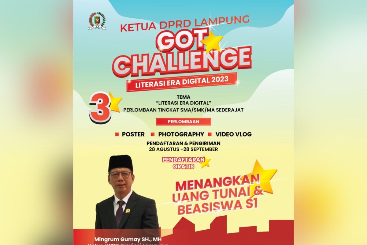 Ketua DPRD Lampung gelar 'Got Challenge' menangkan hadiah beasiswa S-1