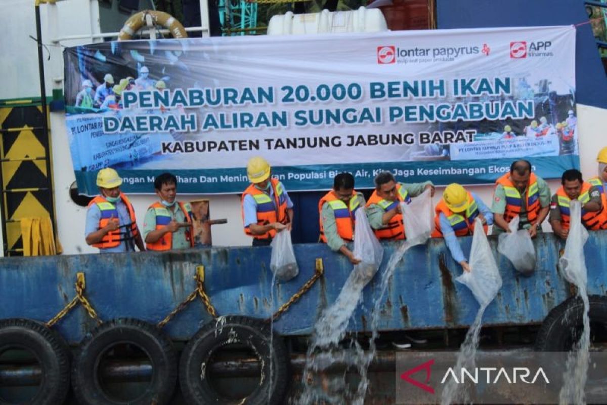 PT LPPPI dan PT WKS tabur 20.000 benih ikan di Sungai Pengabuan