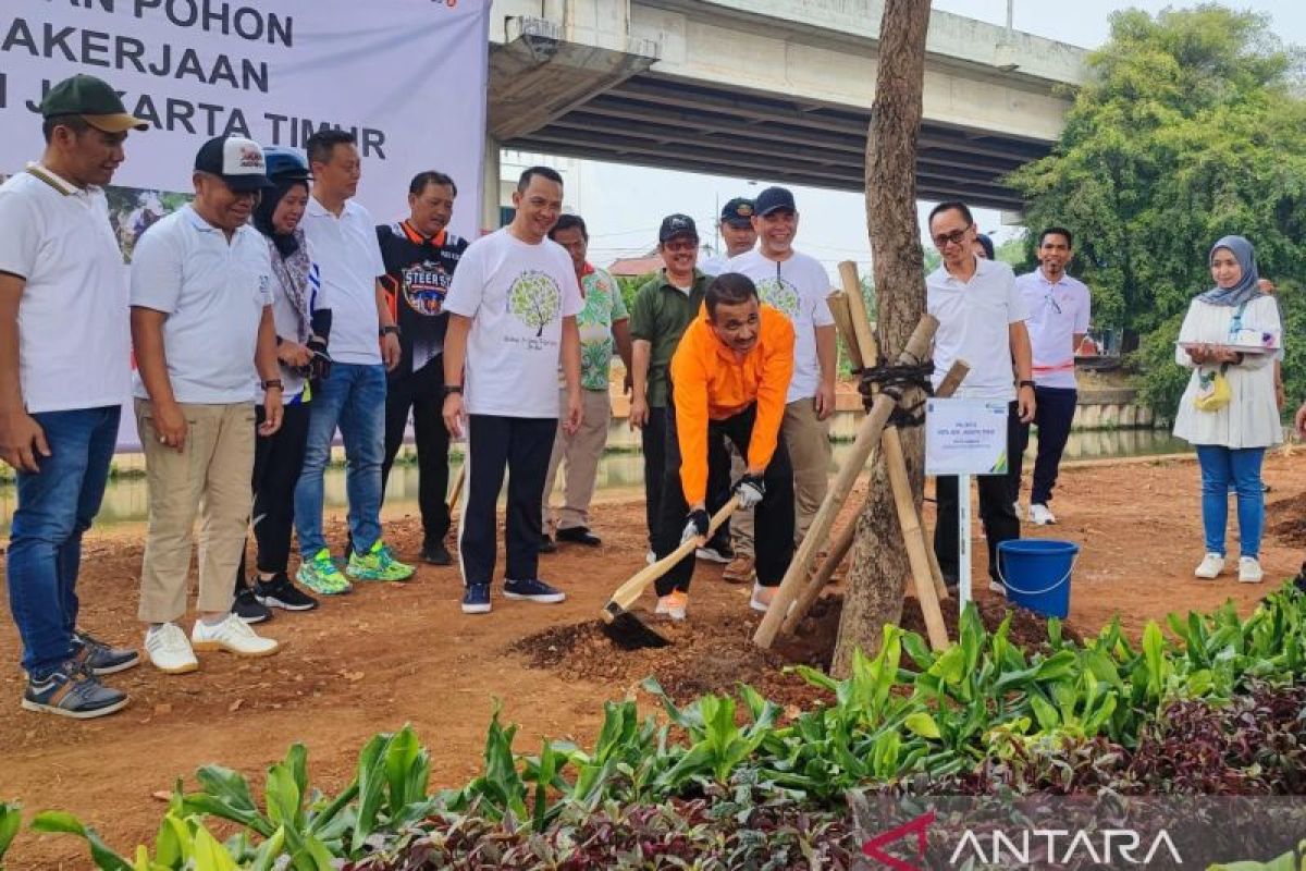 Pemkot Jaktim dan BPJS Naker perbanyak pohon di kolong Tol Becakayu