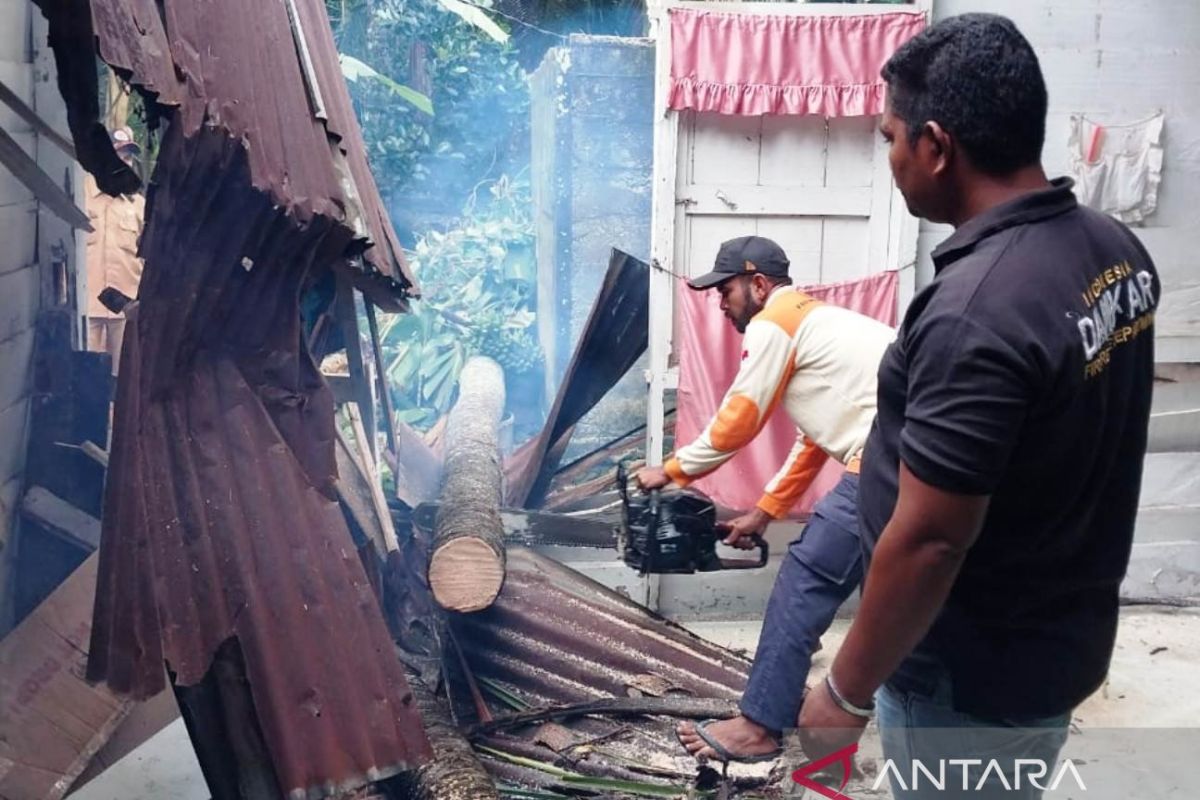 Pemkab Nagan Raya bersihkan rumah warga tertimpa pohon