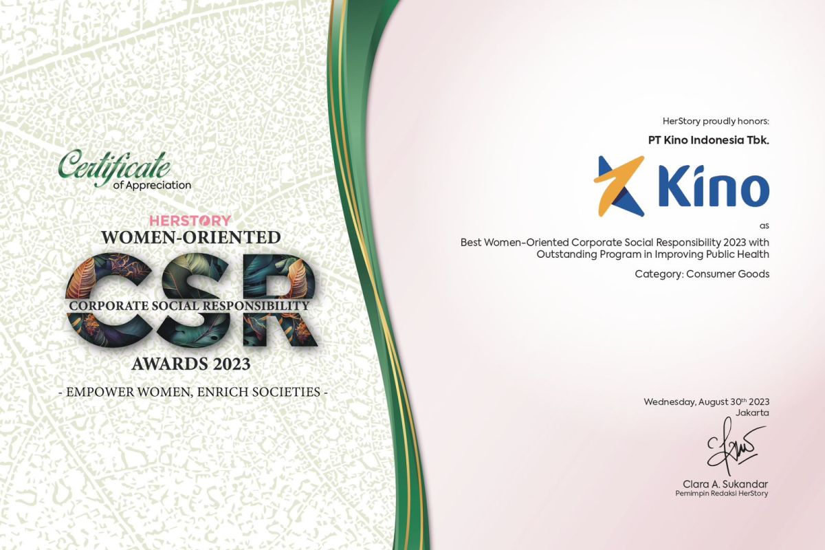 Kino Indonesia raih penghargaan dalam "Women-Oriented CSR Award 2023"