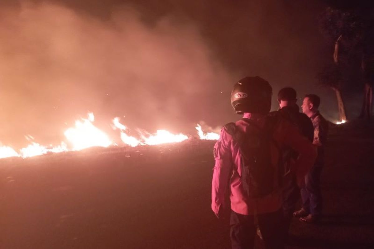 DPKP tangani kebakaran lahan ilalang di Medokan Semampir Surabaya