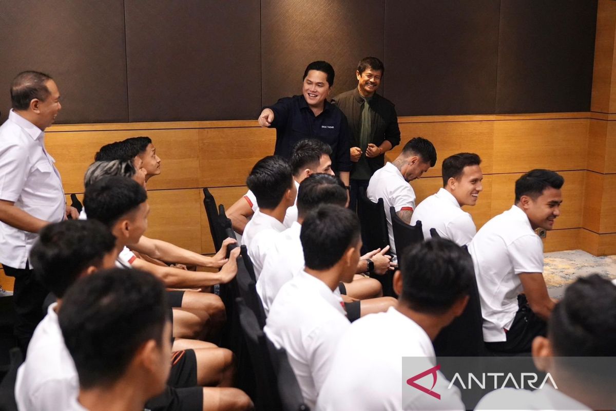 Erick Thohir semangati pemain Timnas Indonesia jelang lawan Turkmenistan