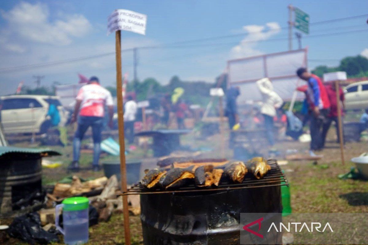 Kampanyekan konsumsi ikan PKK Kapuas Hulu bakar 580 ekor ikan toman