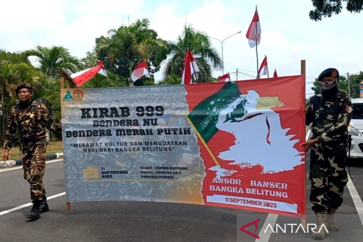 Kirab 999 Bendera NU dan Merah Putih, silahturahmi 1.000 Kyai Kampung di Pangkalpinang