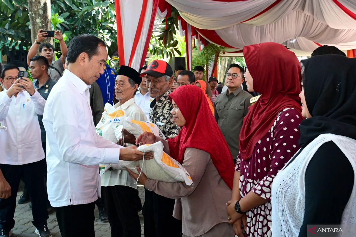 President Jokowi distributes food assistance to beneficiary families