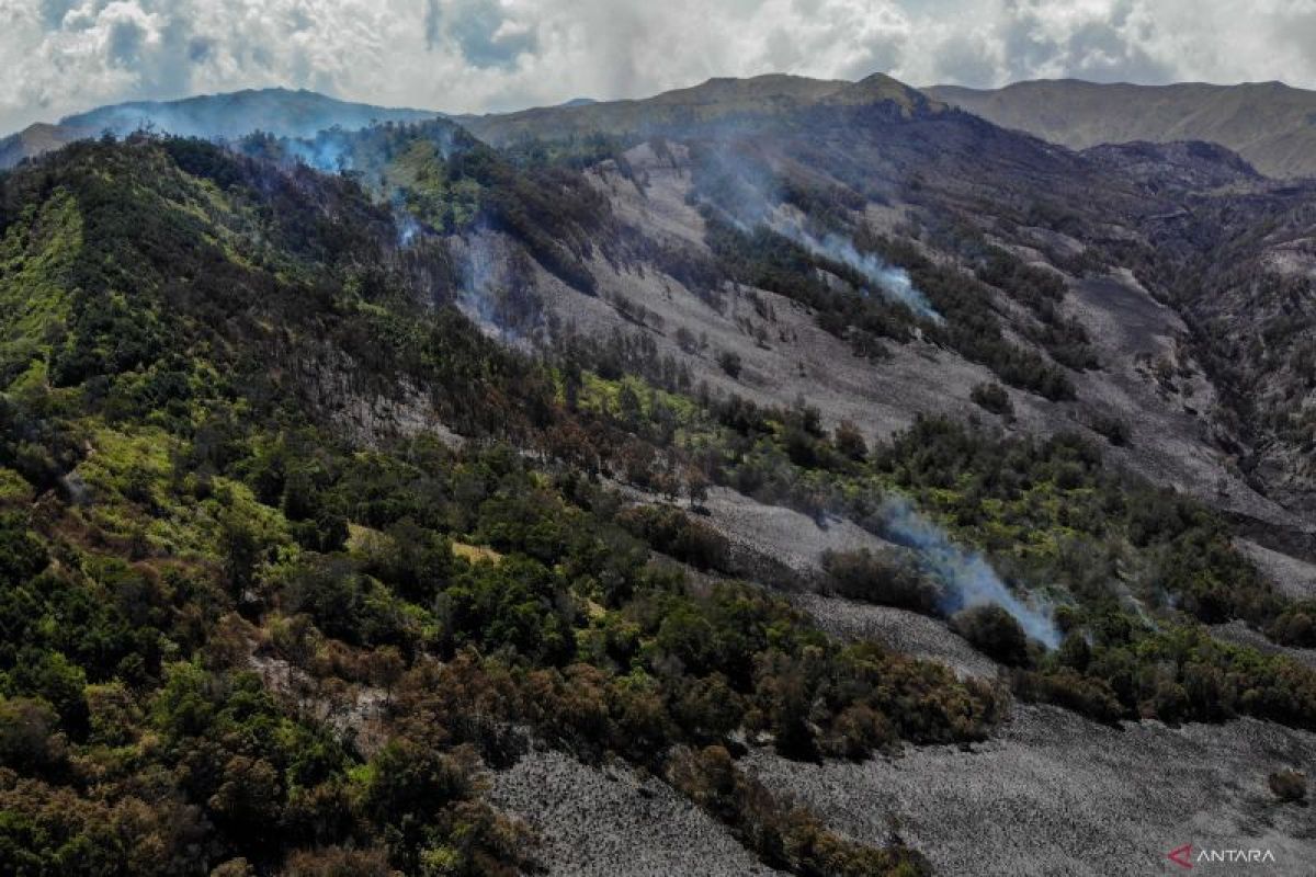 Tim petugas fokus padamkan titik api di Gunung Mungal