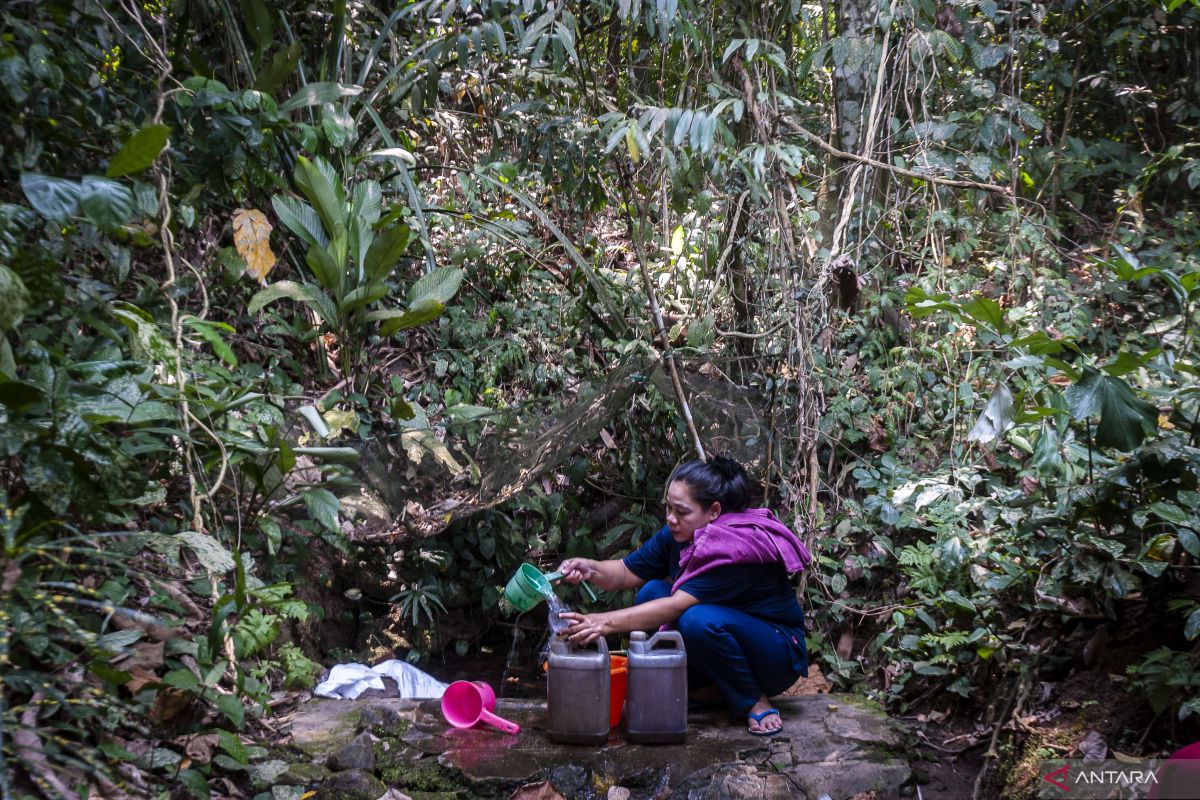Kemarau belum berakhir, sejumlah warga di Lebak cari air bersih ke hutan