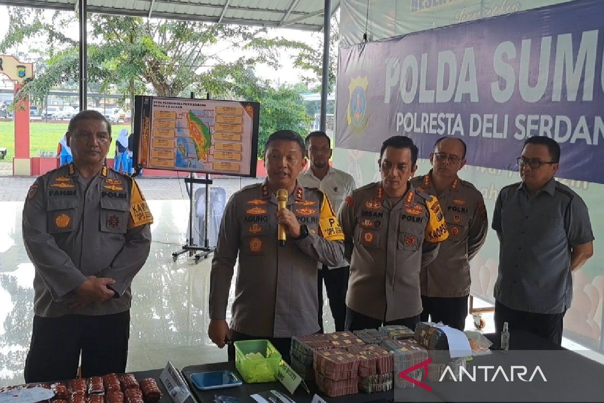 Polresta Deliserdang bongkar bisnis narkoba dikendalikan napi, uang Rp1 miliar disita