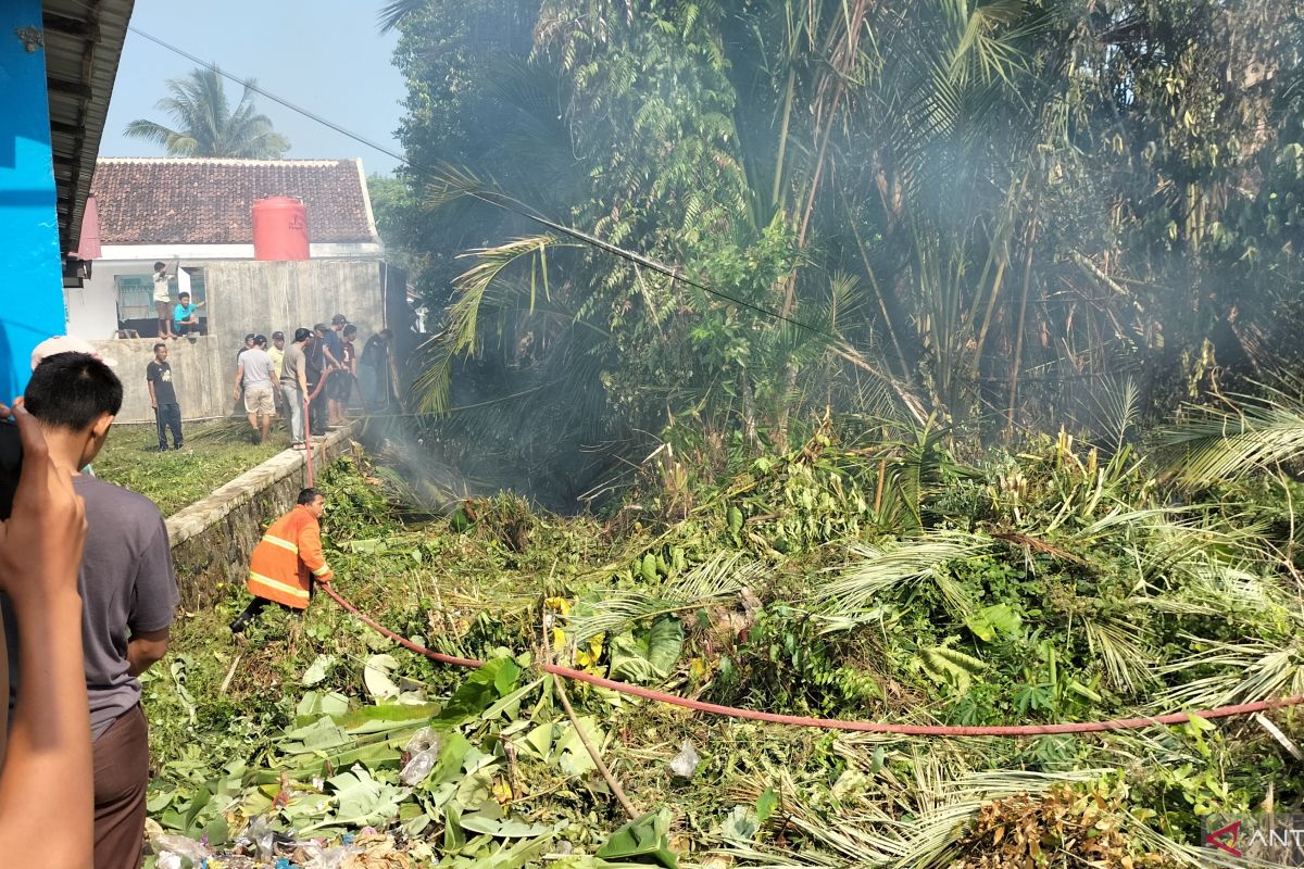 Petugas Damkar berusaha padamkan kebakaran di Pesisir Barat